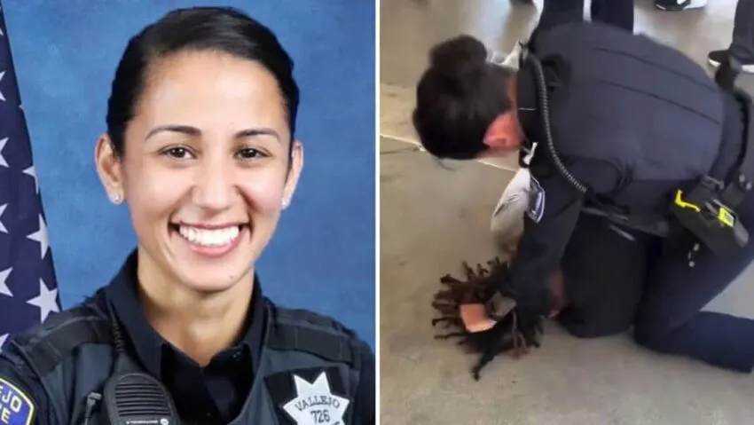 Una policía golpea brutalmente a un menor durante su detención